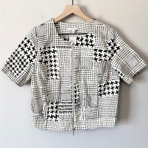 CAbi Printed Zipped Blazer Jacket